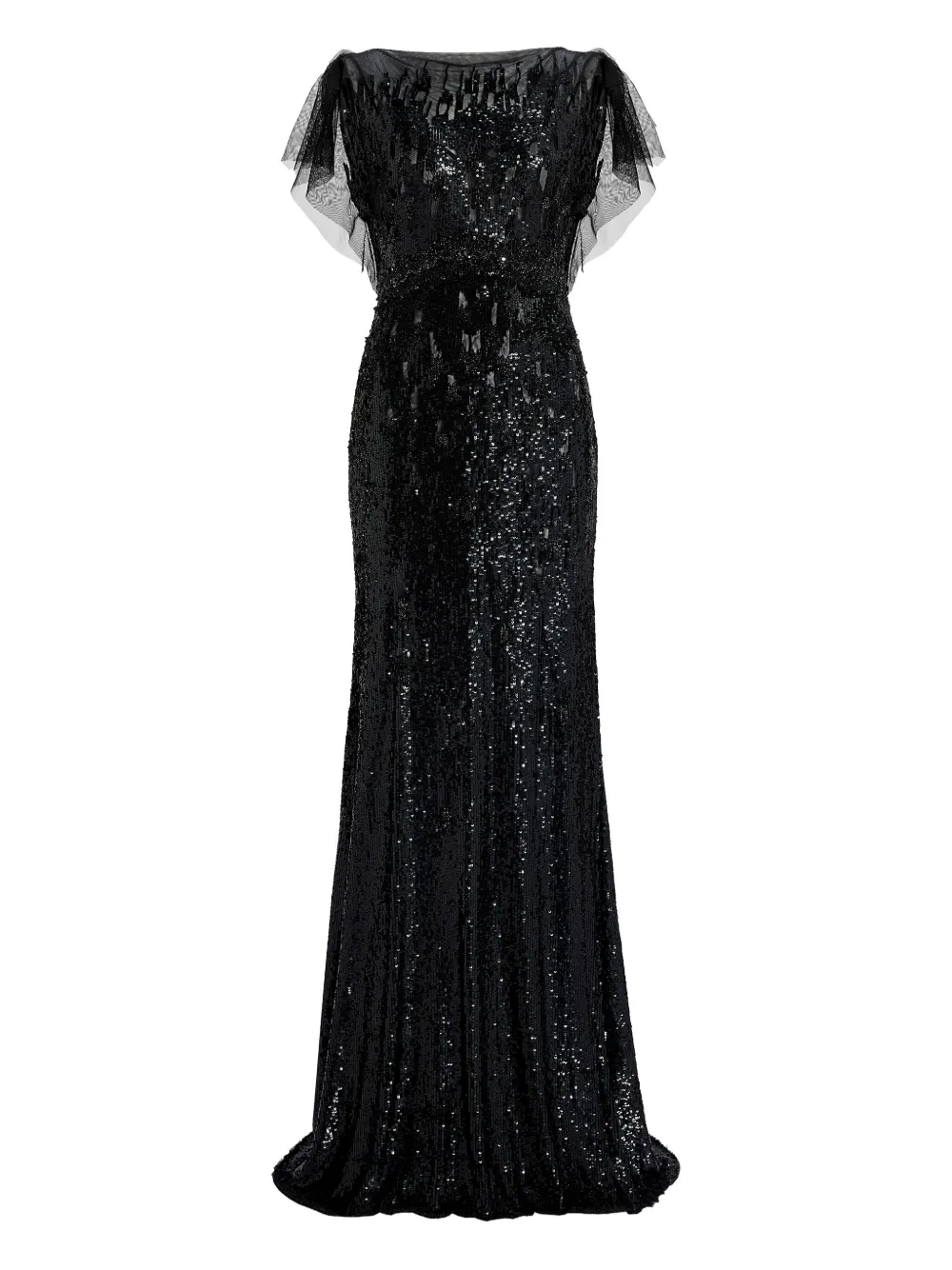 Jenny Packham Bonnie sequin-embellished tulle dress Zwart