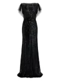 Jenny Packham Bonnie sequin-embellished tulle dress - Black