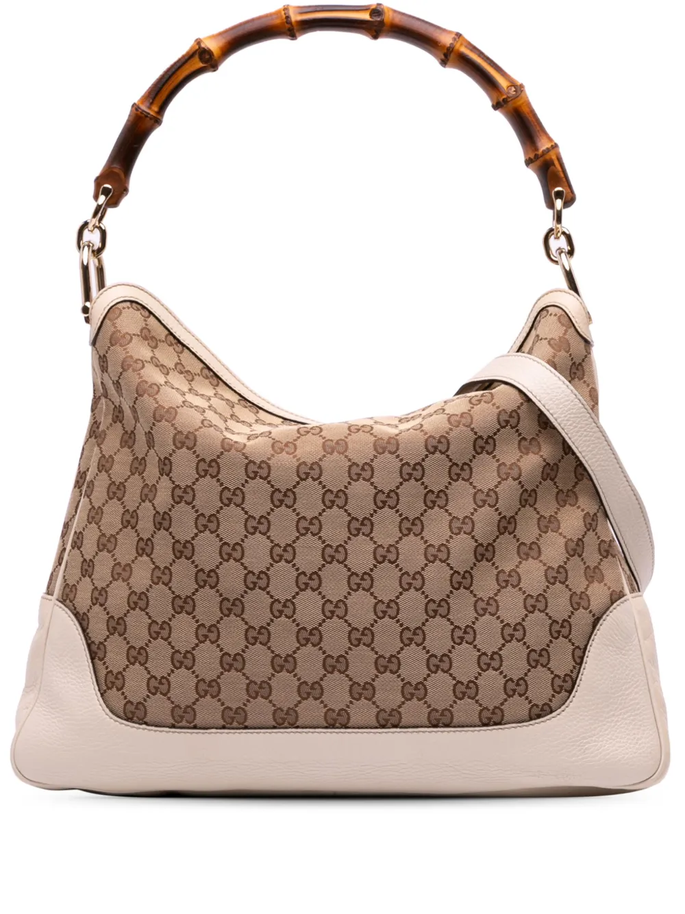 Pre-owned Gucci 2016-2025 Gg Canvas Bamboo Diana Satchel