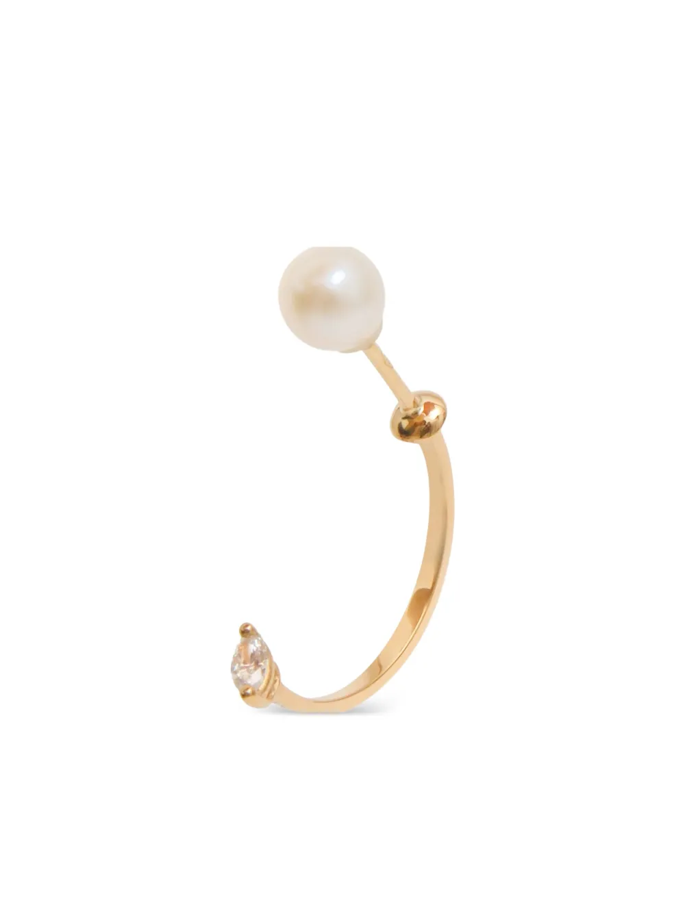  Delfina Delettrez 18k Yellow Gold Pearl And Diamond Earring 