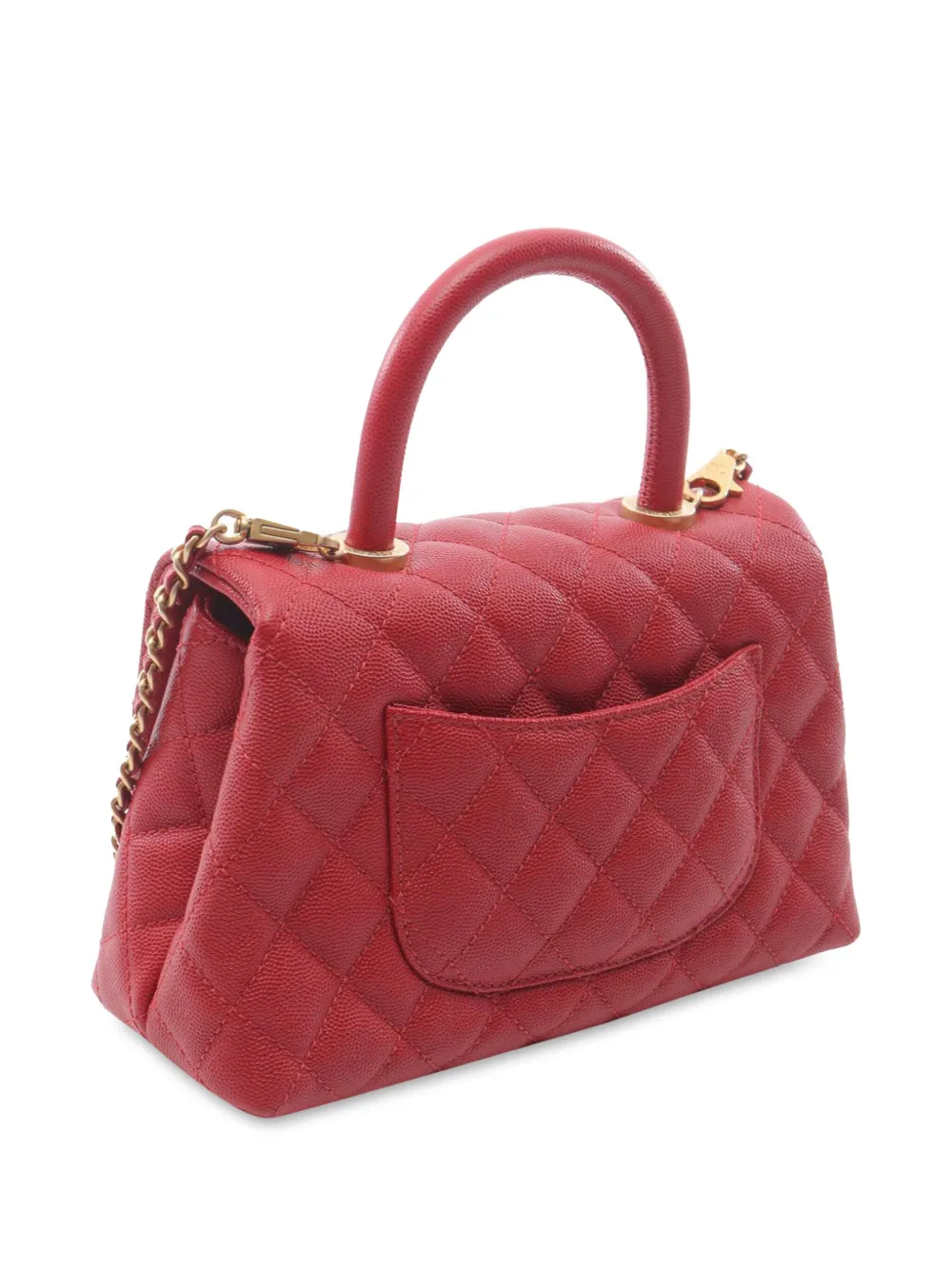 Pre-owned Chanel 2018 Mini Caviar Coco Top Handle Bag Satchel