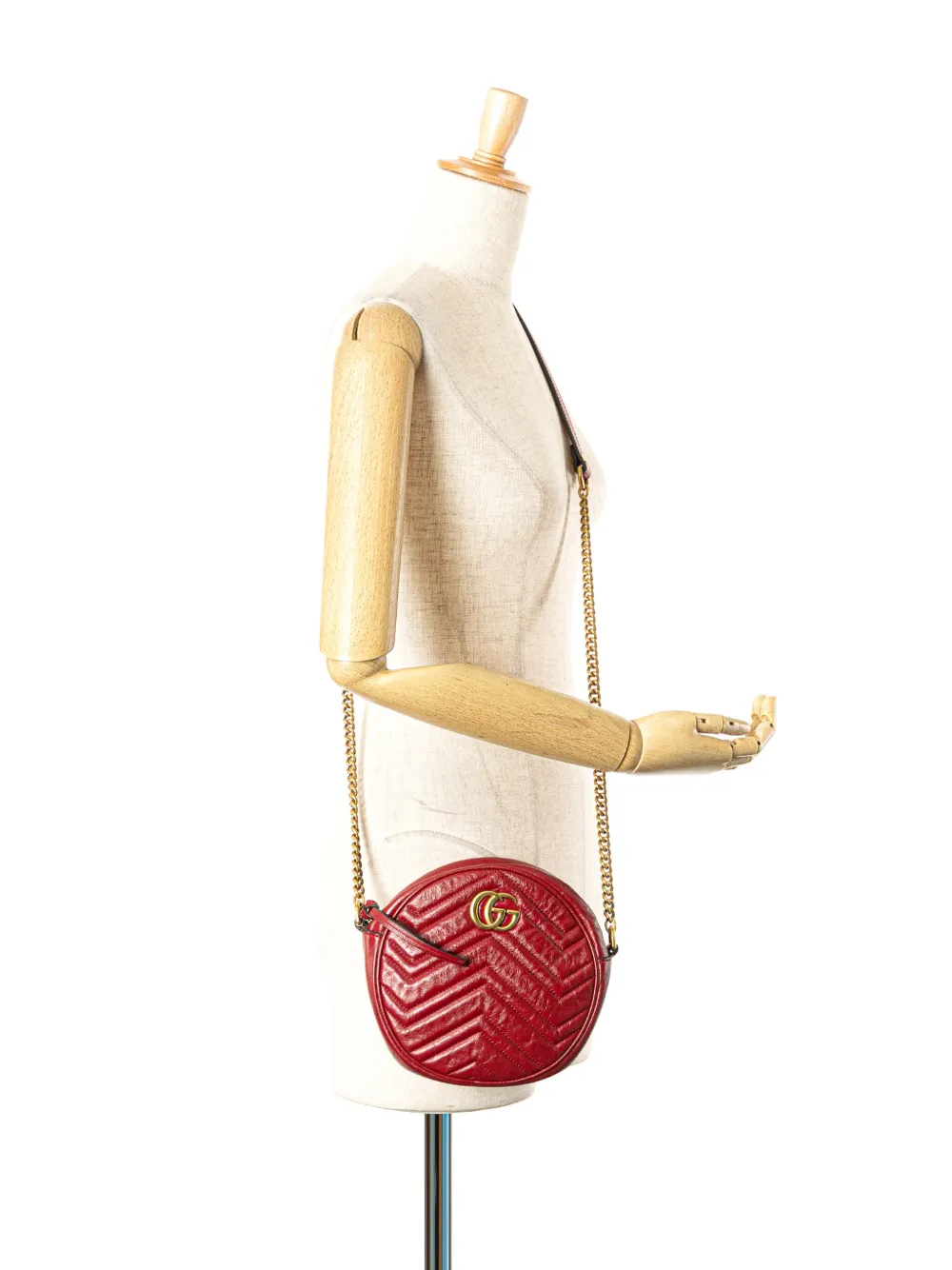Gucci Pre-Owned 2016-2025 Mini GG Marmont Matelasse Leather Round crossbody bag | Pre-Owned | Image 2