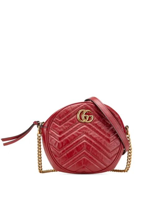 Gucci Pre-Owned 2016-2025 Mini GG Marmont Matelasse Leather Round crossbody bag