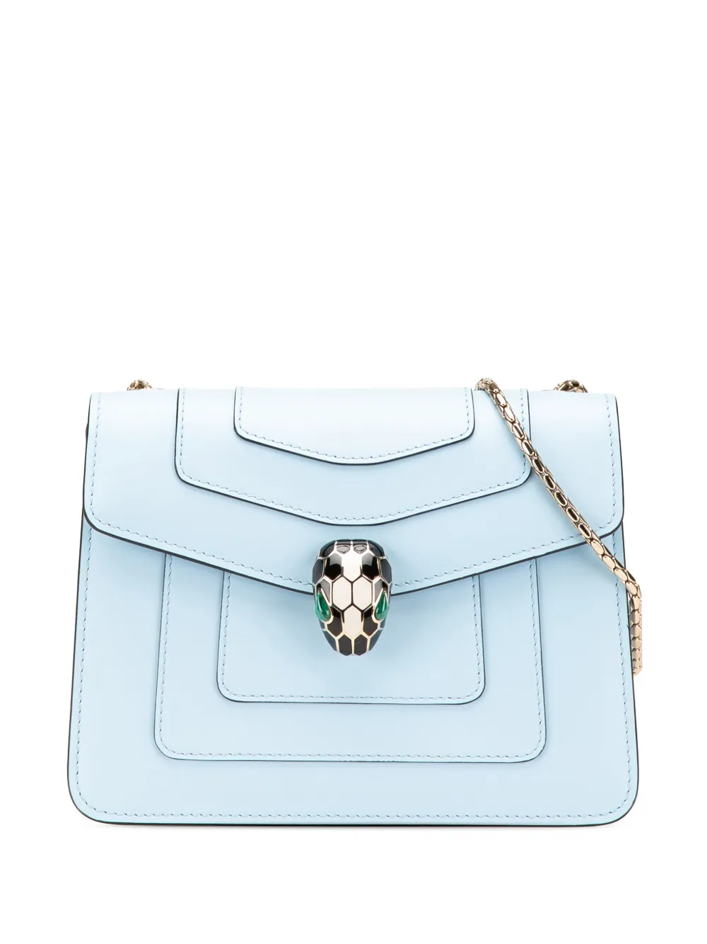 Bvlgari Pre-Owned 2021-2025 Small Leather Square Serpenti Forever Chain crossbody bag | Blue | Image 1