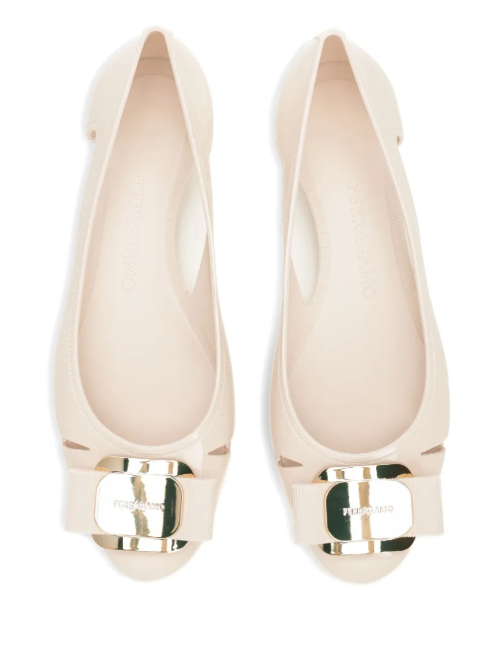 Ferragamo Vara pumps met strik en uitgesneden details Wit