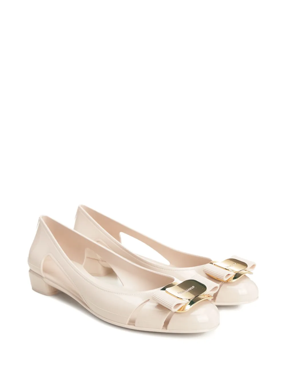 Ferragamo Vara pumps met strik en uitgesneden details Wit