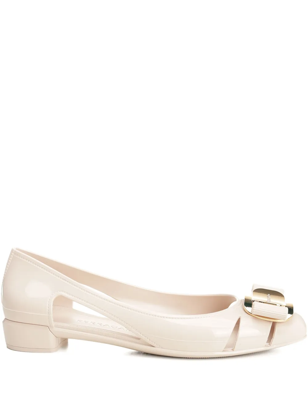 Ferragamo Vara-bow cut-out pumps White