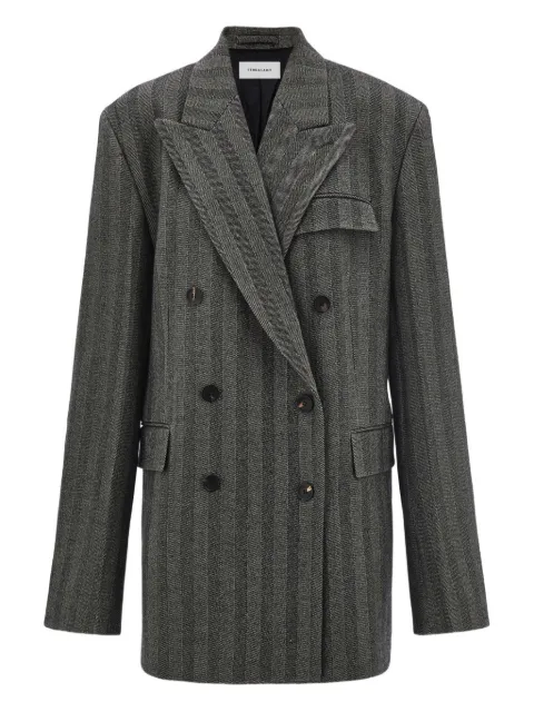 Ferragamo chevron-pattern double-breasted coat