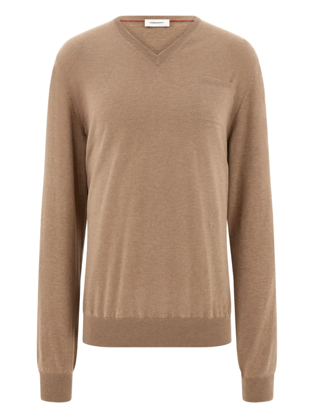 Ferragamo Trui met V-hals Beige