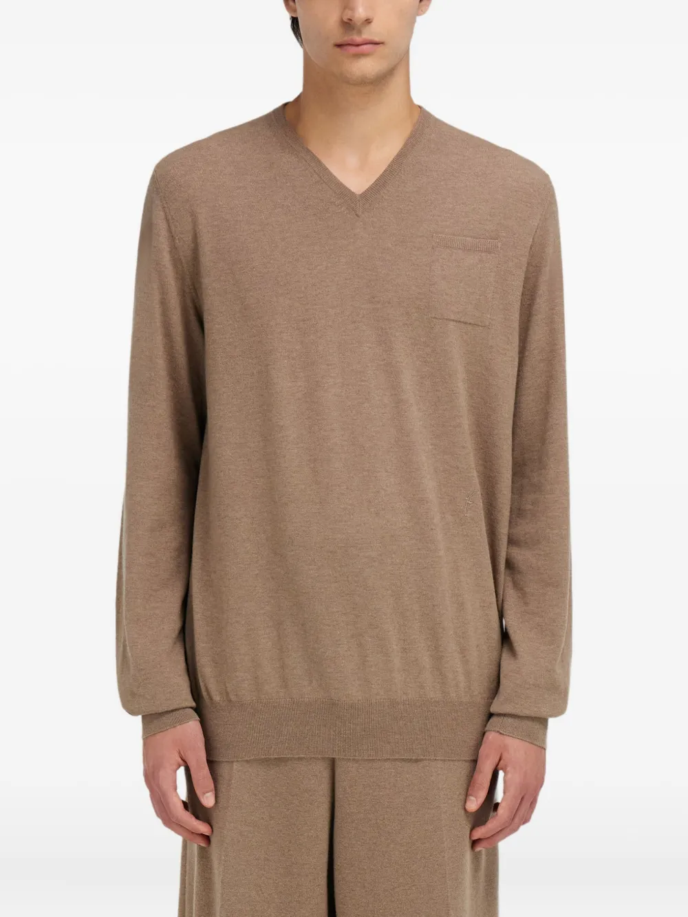 Ferragamo Trui met V-hals Beige