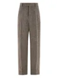 Ferragamo chevron wool trousers - Brown