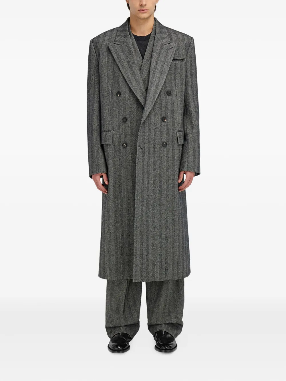 Ferragamo Jas met dubbele rij knopen Grijs