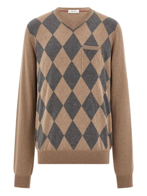Ferragamo V-neck argyle virgin-wool sweater