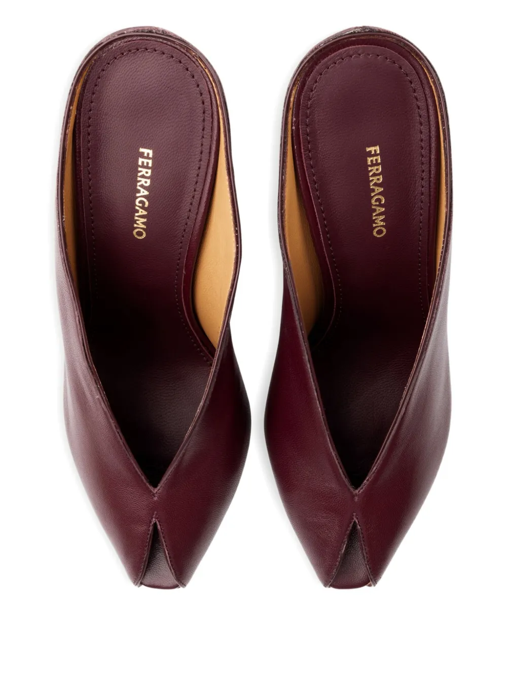 Ferragamo 90mm peep-toe leather sandals Purple