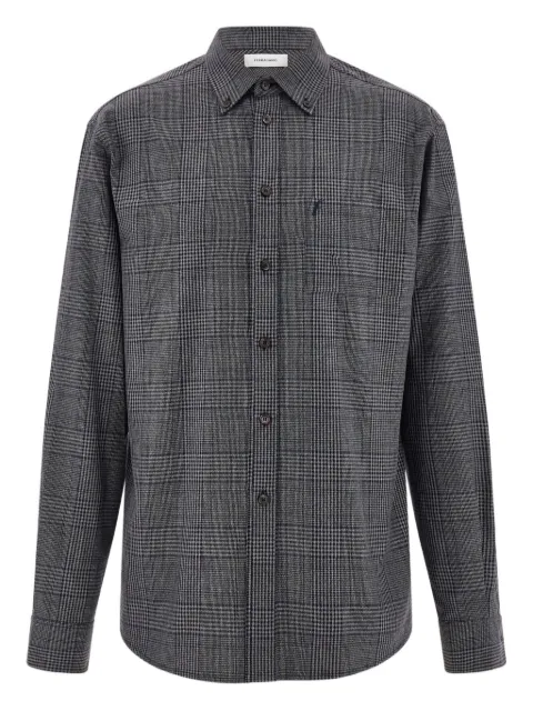 Ferragamo camisa bordada con motivo de cuadros