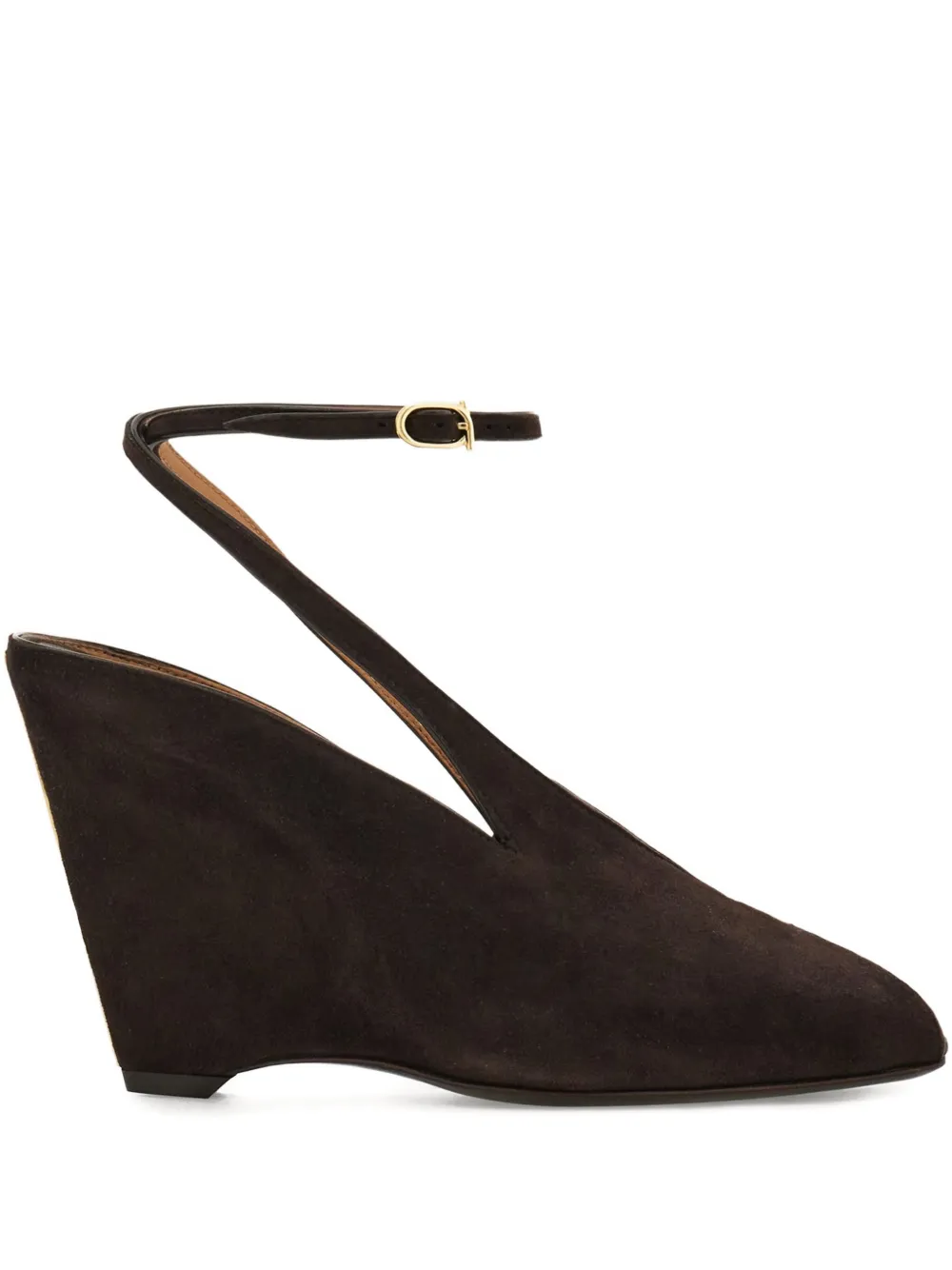 Ferragamo 90mm peep-toe wedge pumps Brown
