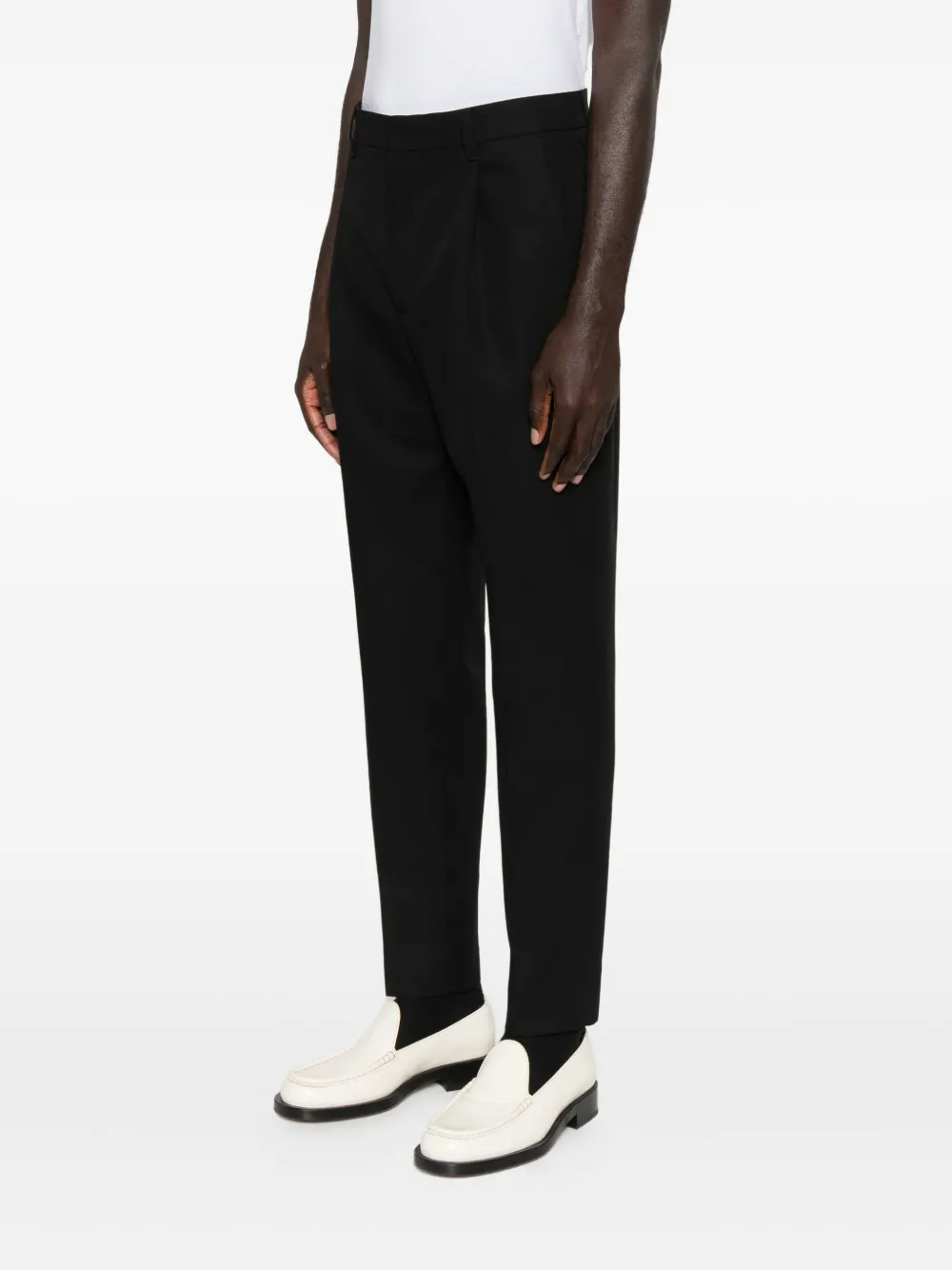 Jacquemus Straight Trousers With Pleats And Pockets In Black