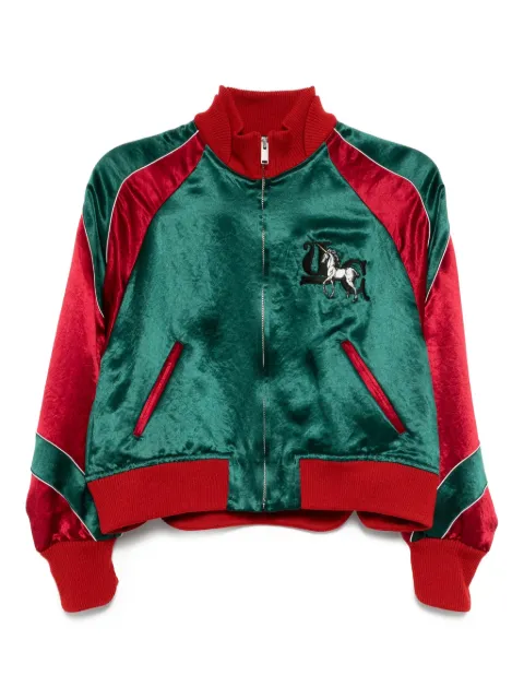Undercover unicorn-embellished satin bomber jacket