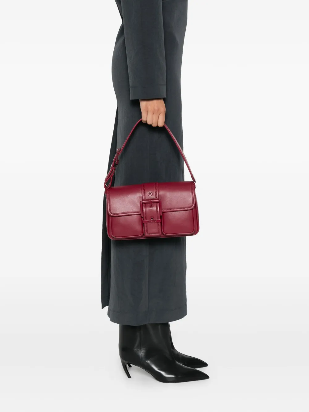 Michael Michael Kors Colby leren schoudertas met gespsluiting - Rood