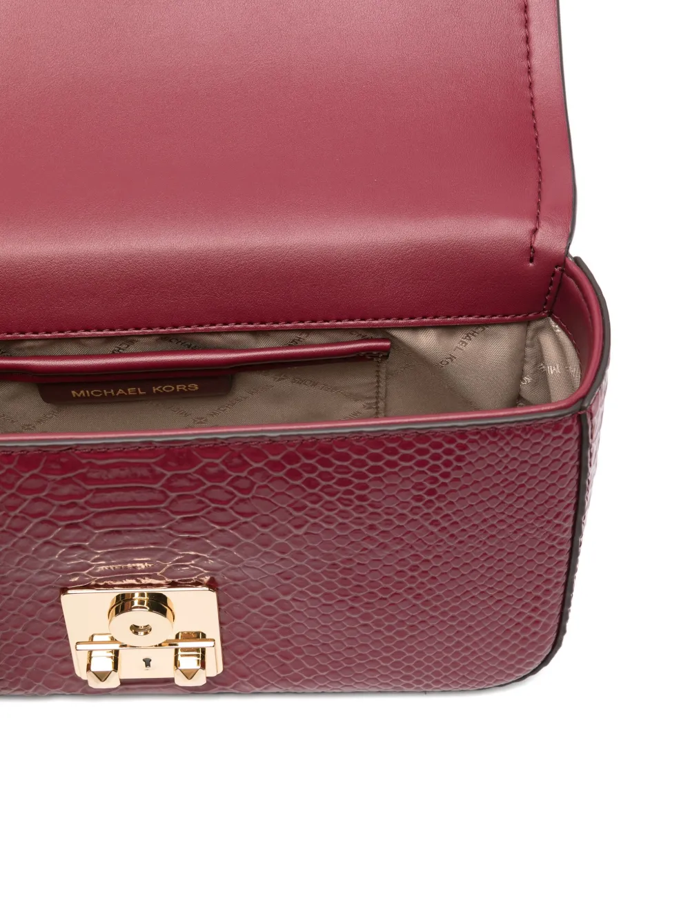 Michael Kors Grote Tribeca schoudertas met ketting Rood