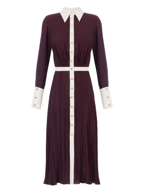 Elisabetta Franchi pleated contrast-trim dress