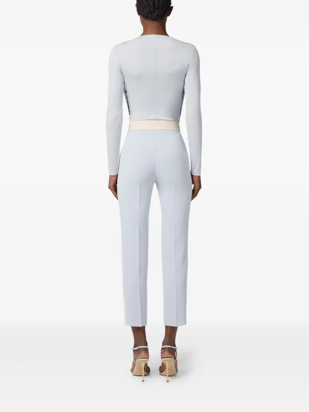 Elisabetta Franchi Contrast-waistband Side-stripe Trousers In Multi