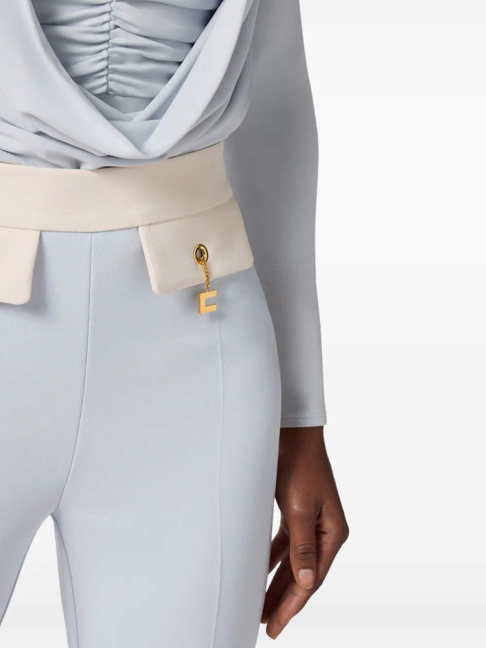 Elisabetta Franchi Contrast-waistband Side-stripe Trousers In Multi