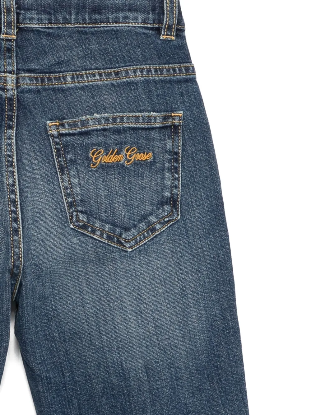 Golden Goose Kids Jeans met franje afwerking Blauw