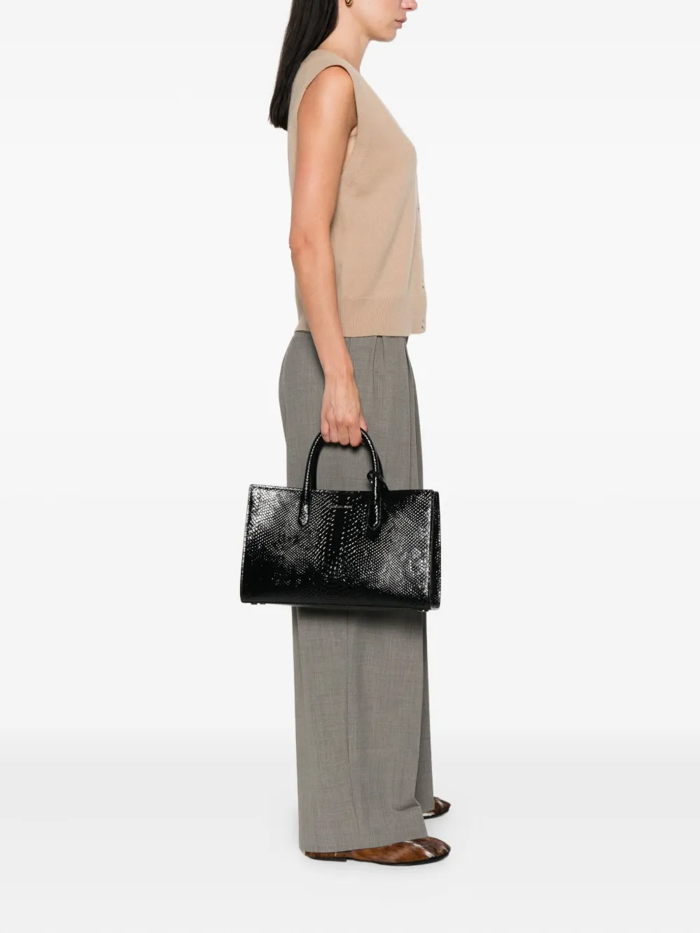 Michael Kors Scarlett shopper met slangen-effect Zwart