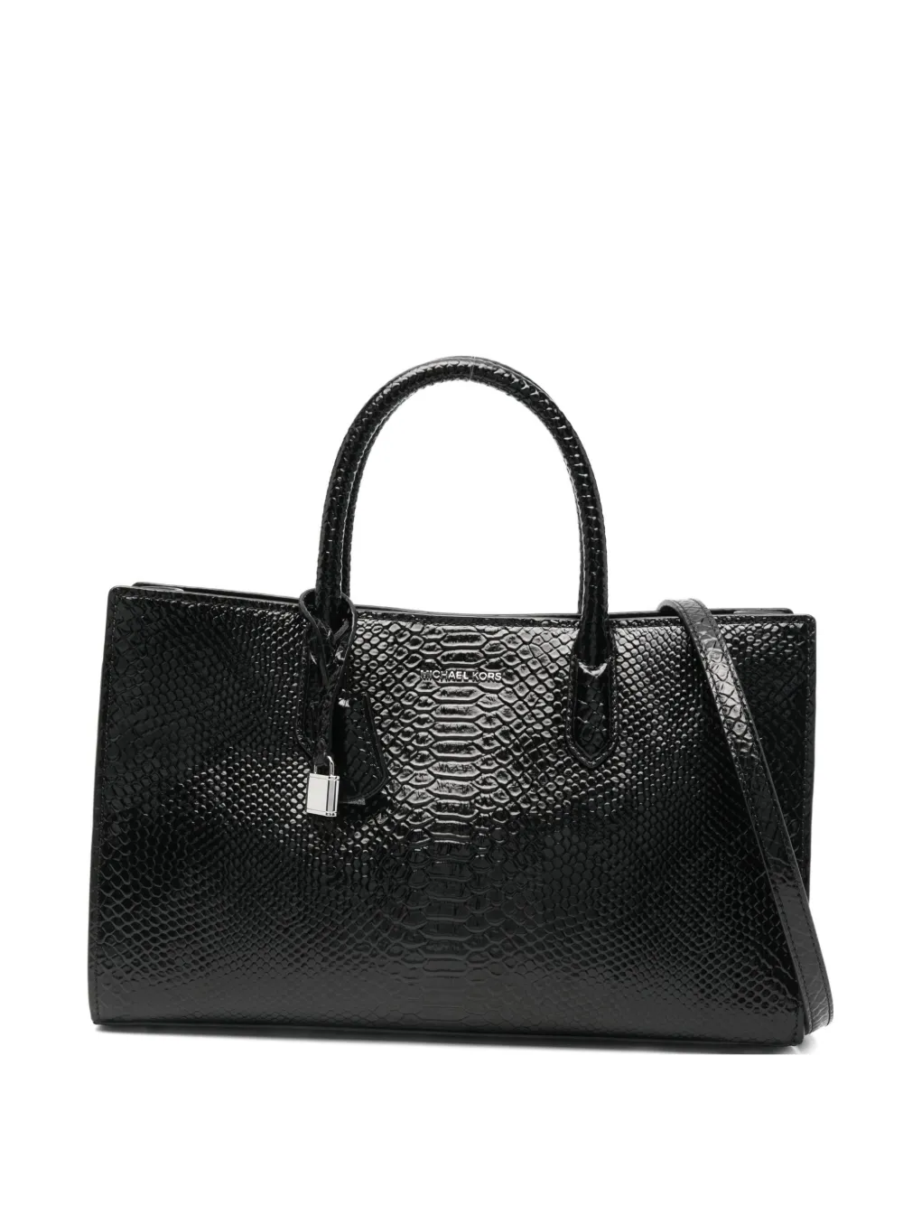 Michael Kors Scarlett snakeskin-effect tote bag Zwart