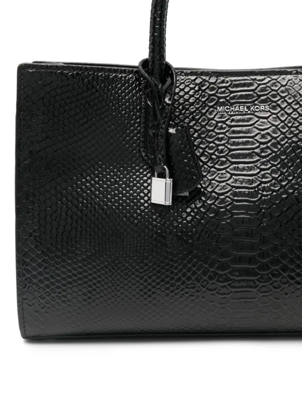 Michael Kors Scarlett snakeskin-effect Tote Bag Black FARFETCH ID