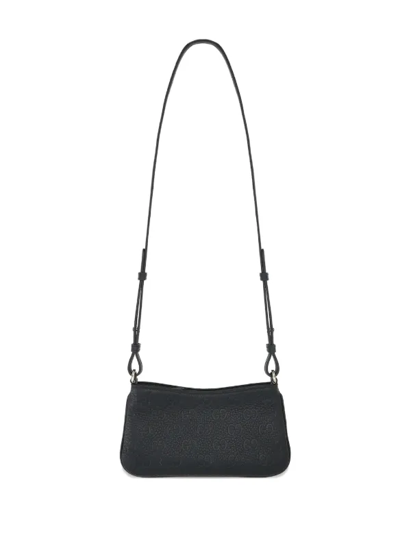 Gucci GG Motif Leather Shoulder Bag | Black | FARFETCH