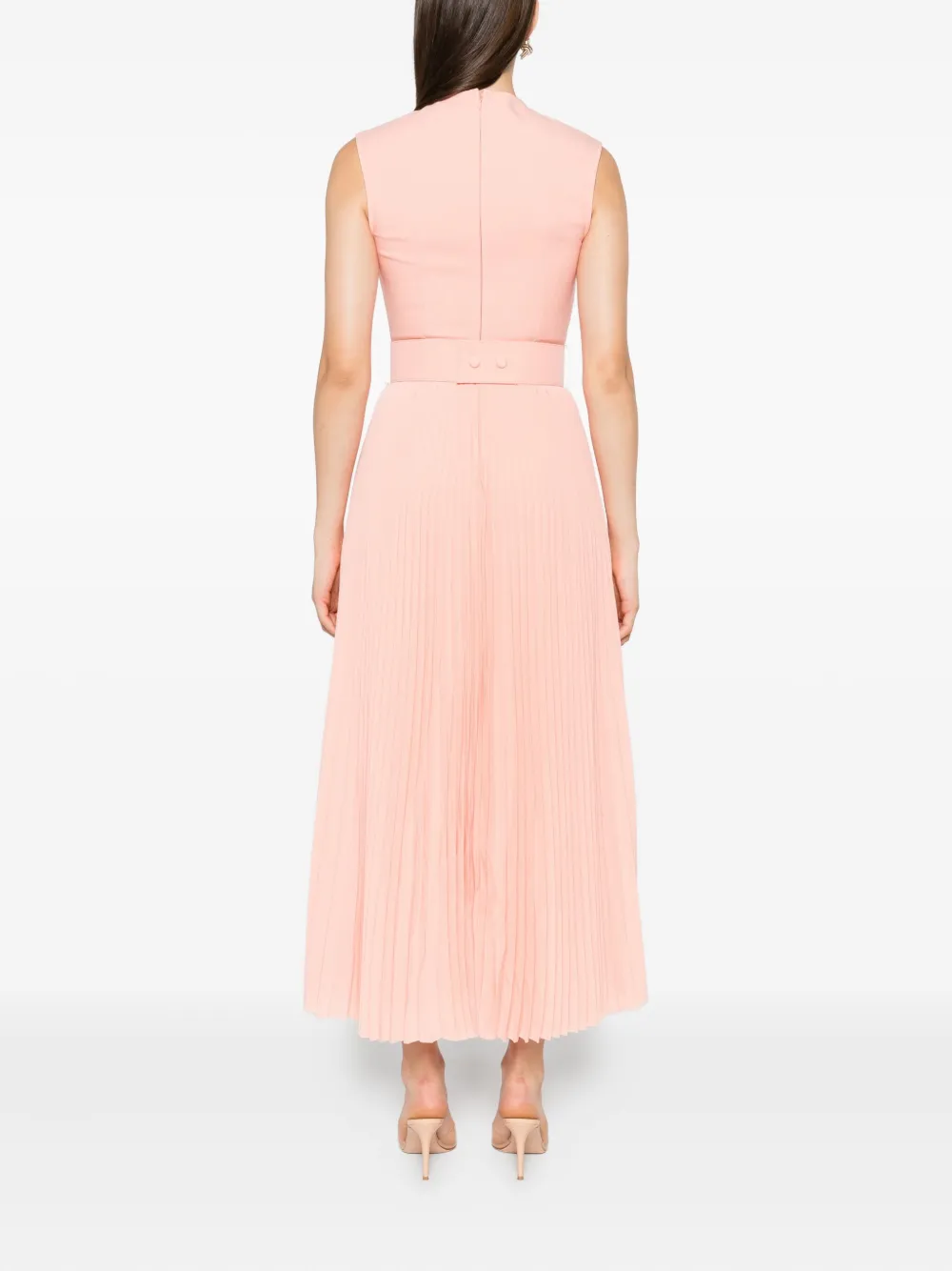 Solace London Sophie geplooide mouwloze maxi-jurk Roze
