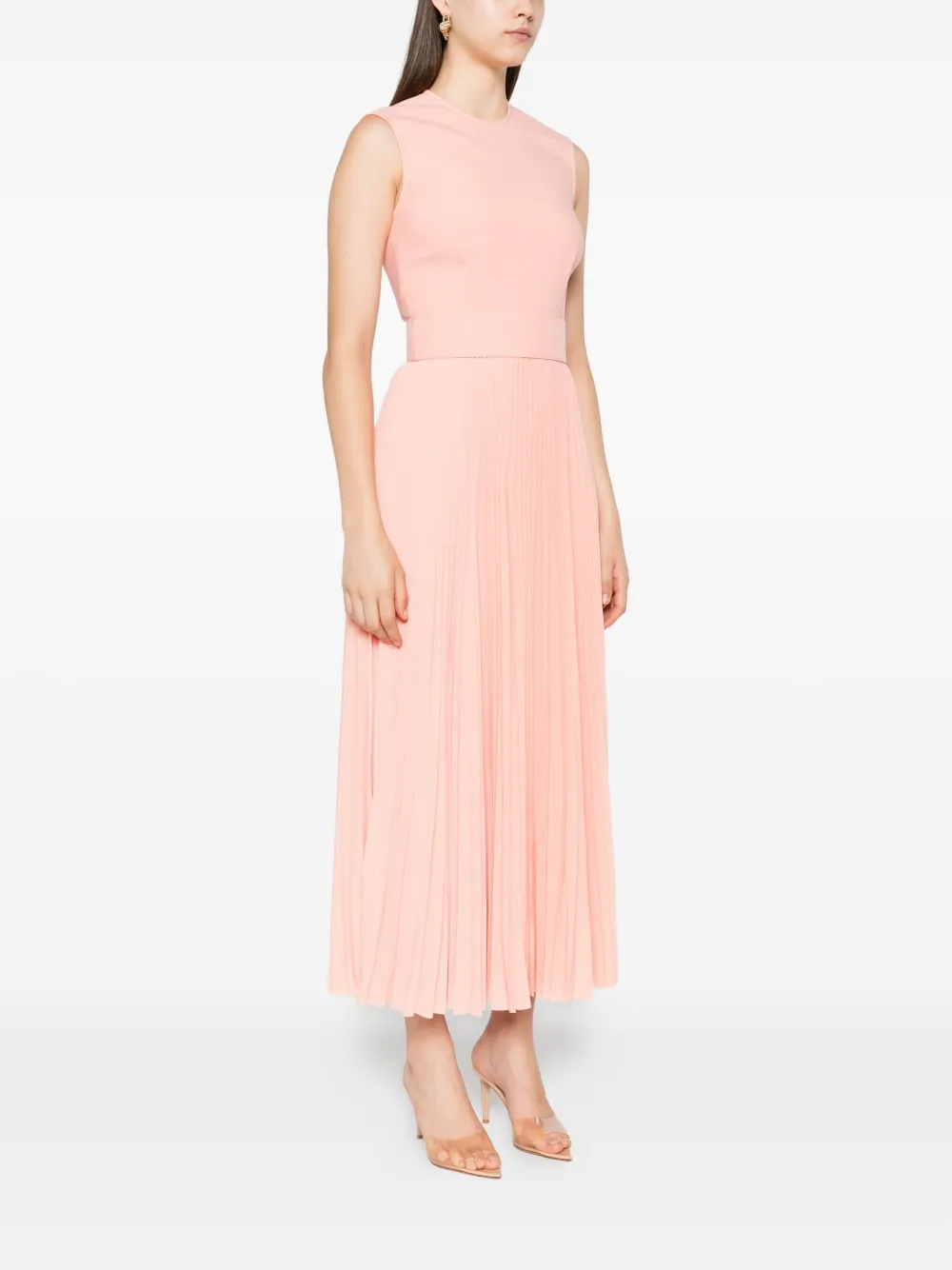 Solace London Sophie geplooide mouwloze maxi-jurk Roze