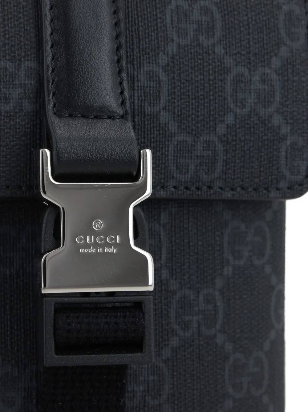 Gucci Schoudertas met GG-monogram en drukknoop Zwart