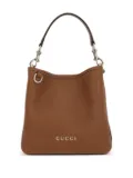 Gucci embroidered-logo bucket bag - Brown