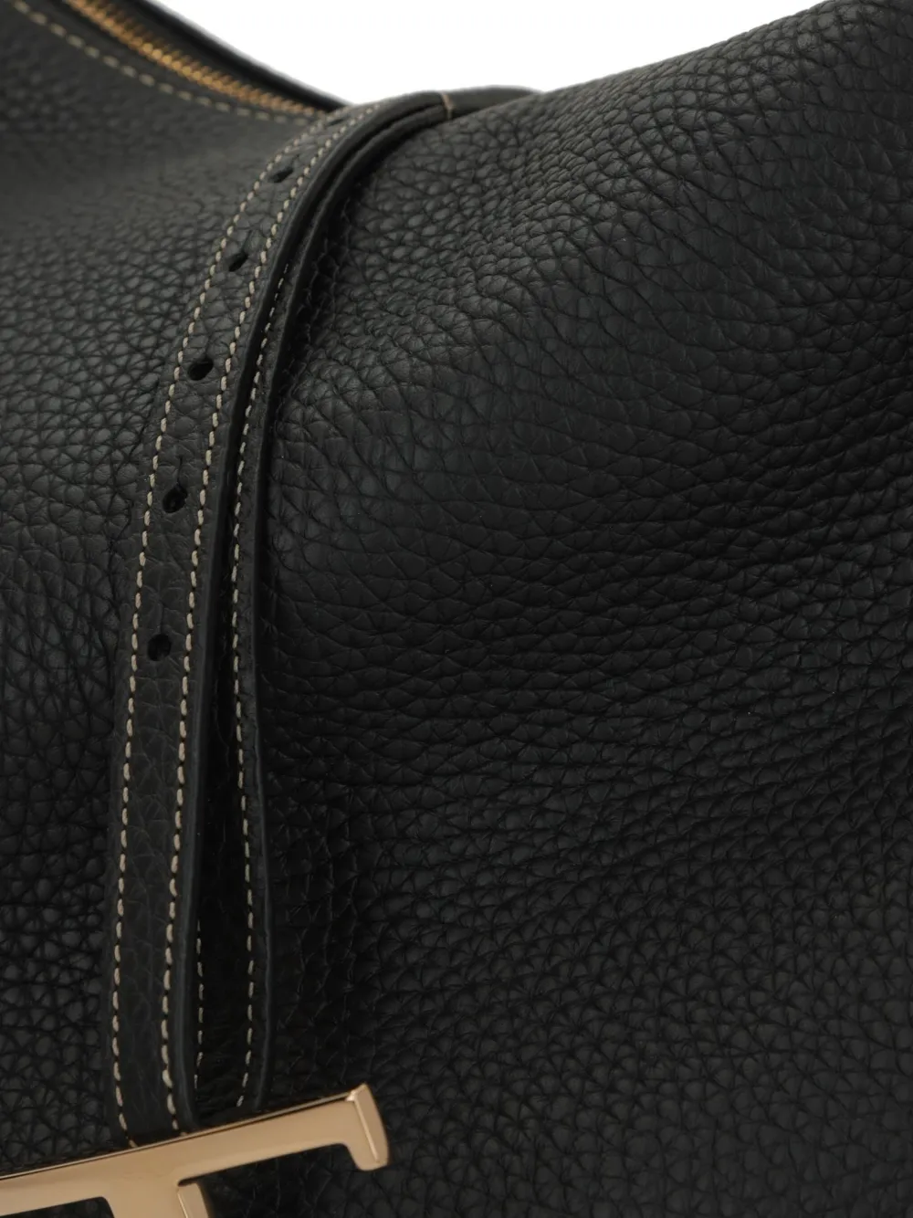 Tod's Medium T Timeless Leather Shouder Bag In Black