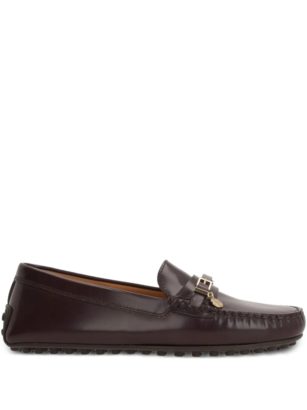 Tod's buckle-detail leather loafers Brown