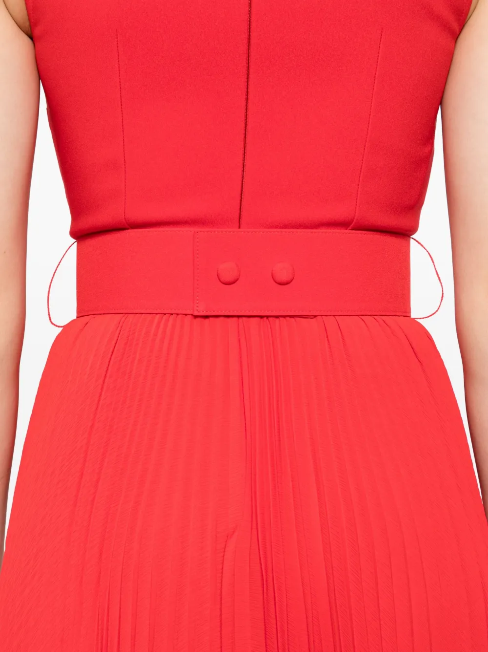 Solace London Sophie geplooide mouwloze maxi-jurk Rood