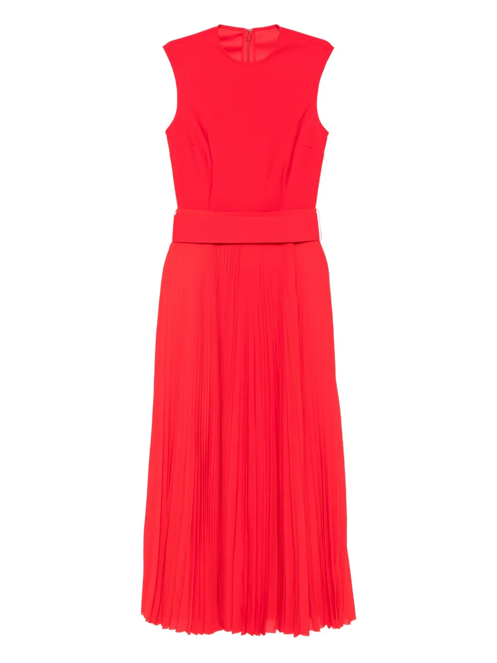 Solace London Sophie geplooide mouwloze maxi-jurk Rood