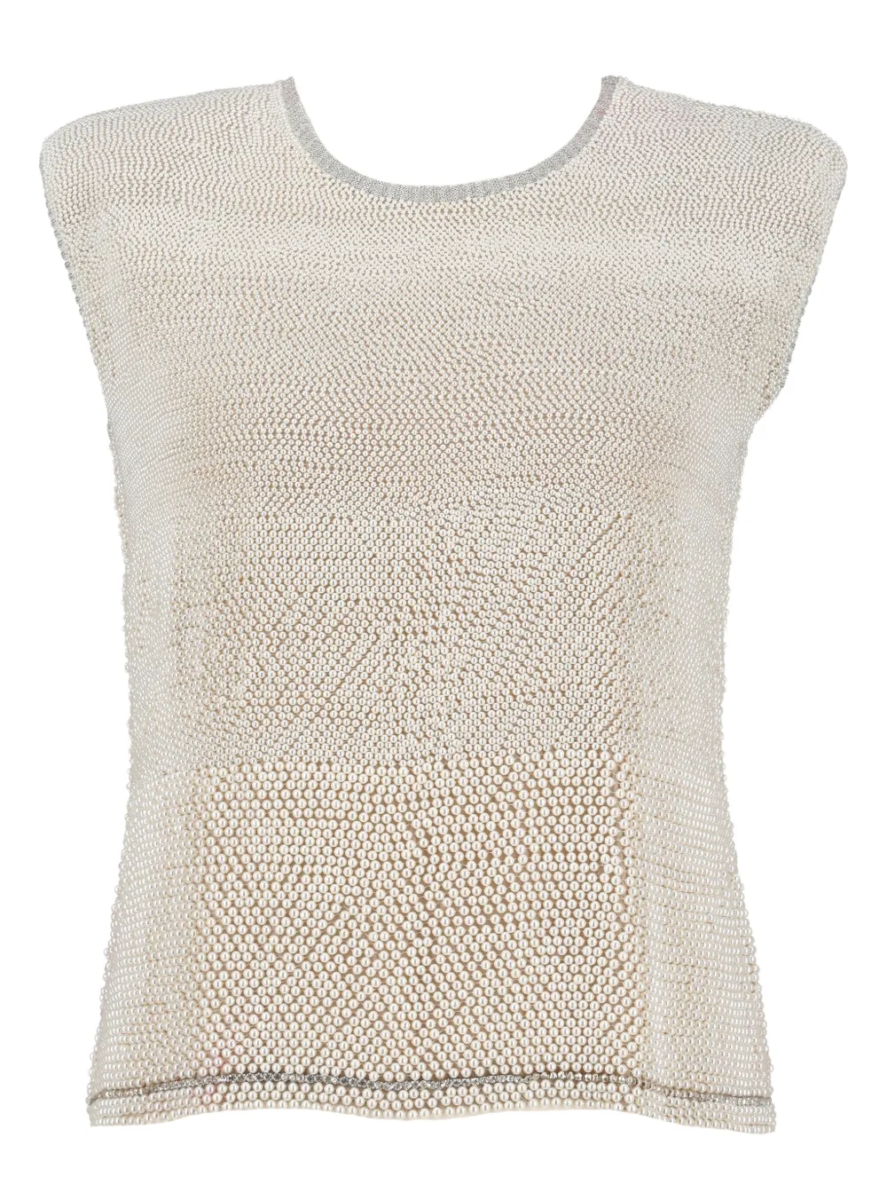 Nadini 2024 pre-owned pearl-embellishment top | Neutrals | Image 1