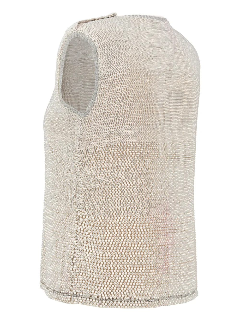  Nadini 2024 Pre-owned Pearl-embellishment Top - Neutrals 