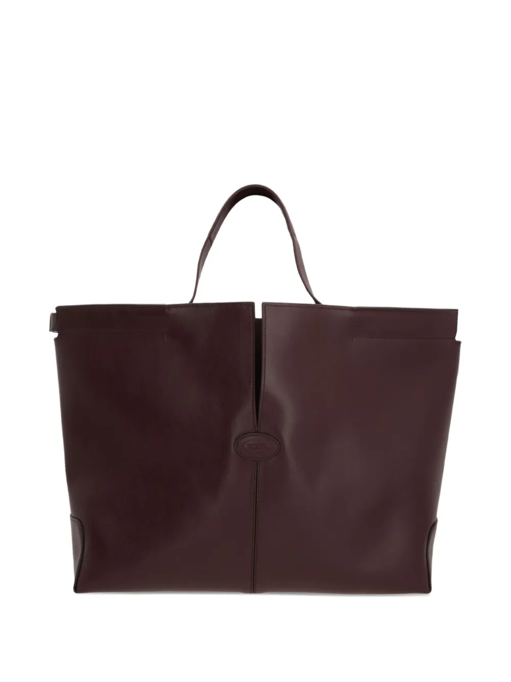 Tod's medium Di Folio double-handle calfskin tote bag Bruin