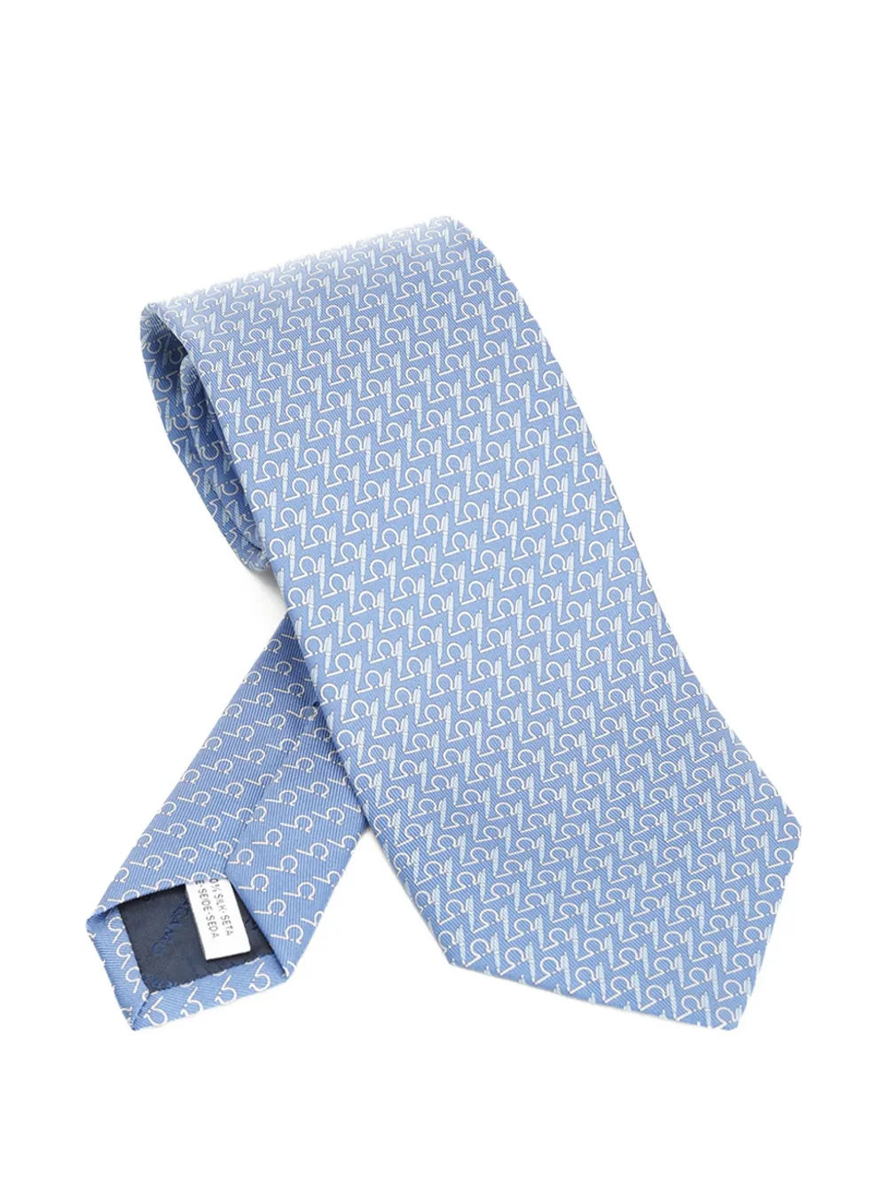 Ferragamo gancini-pattern tie Blauw
