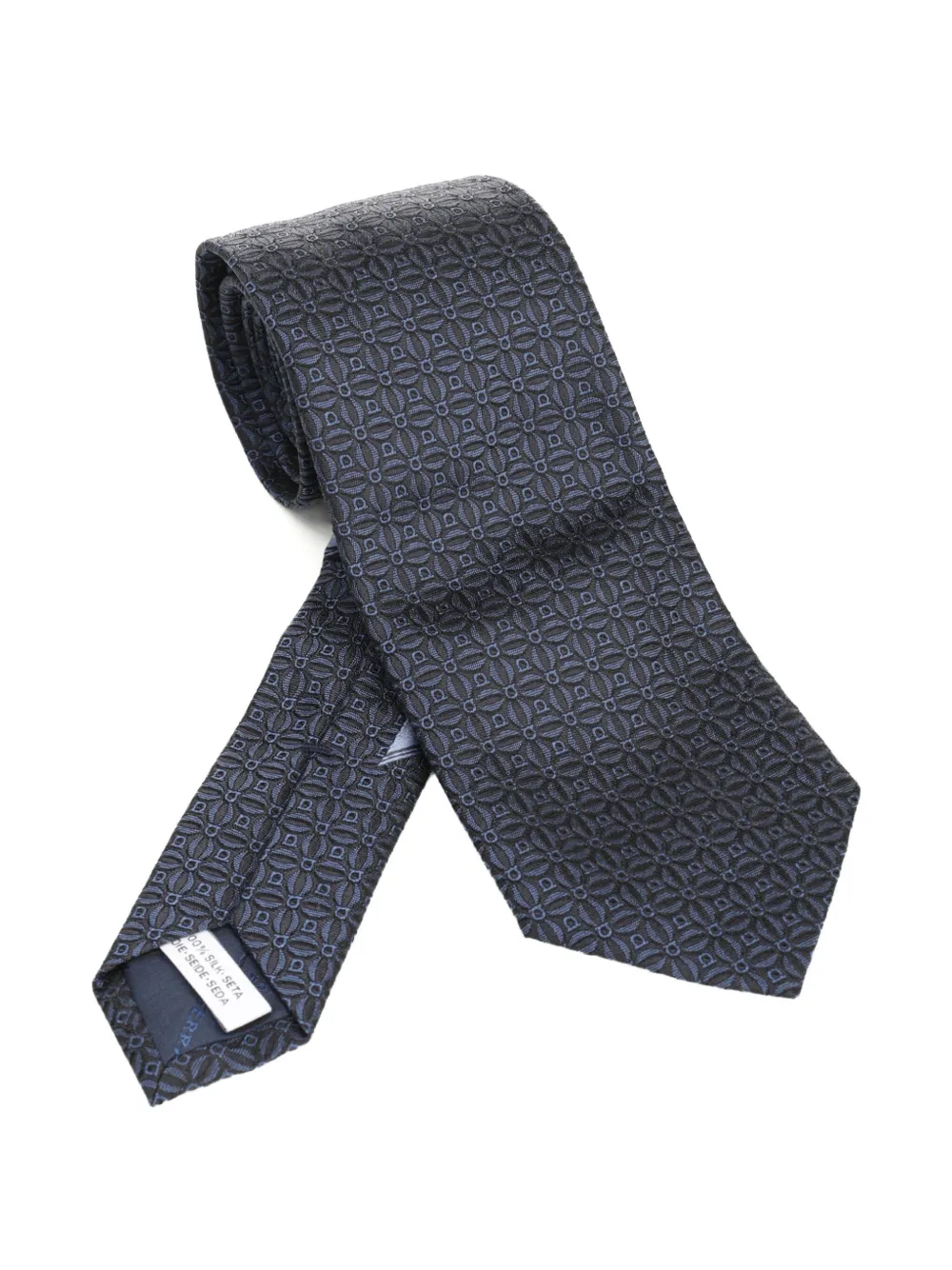 Ferragamo jacquard silk tie Blauw