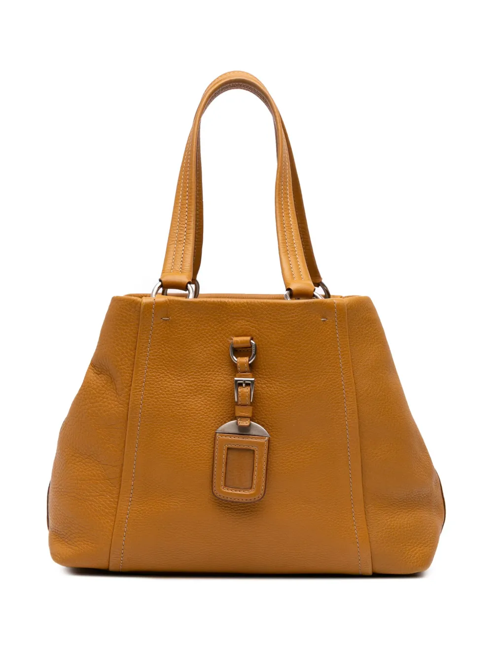 Pre-owned Prada 2000-2025 Vitello Daino Open Convertible Tote Satchel
