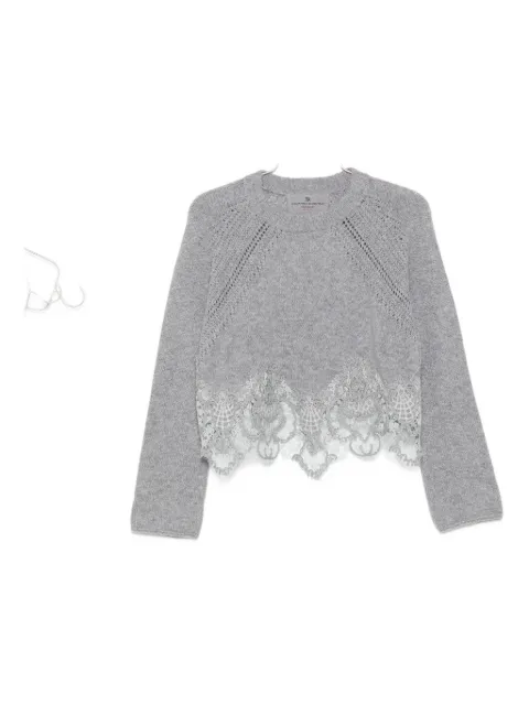 Ermanno Scervino lace-trimmed cashmere sweater