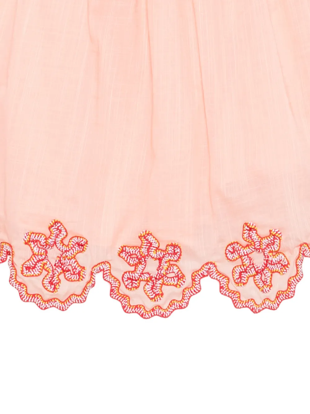 ZIMMERMANN Kids Cascadian Ric Rac jurk met gewelfde afwerking en borduurwerk Oranje