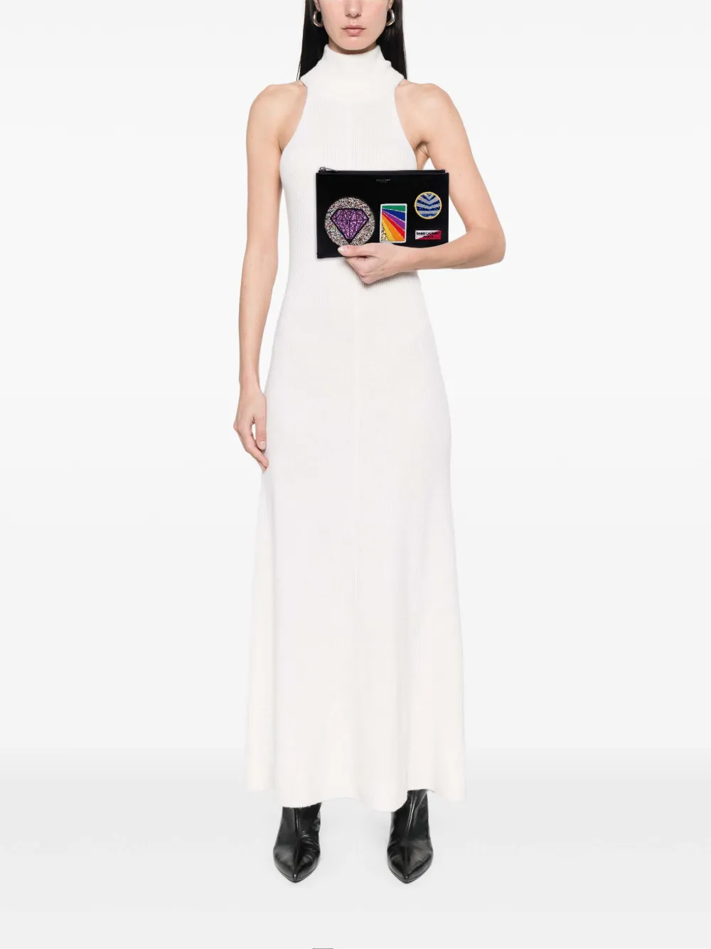 Saint Laurent Pre-Owned 2016 Leather Multi Patch Zip Pouch clutch bag | Pre-Owned | Image 2