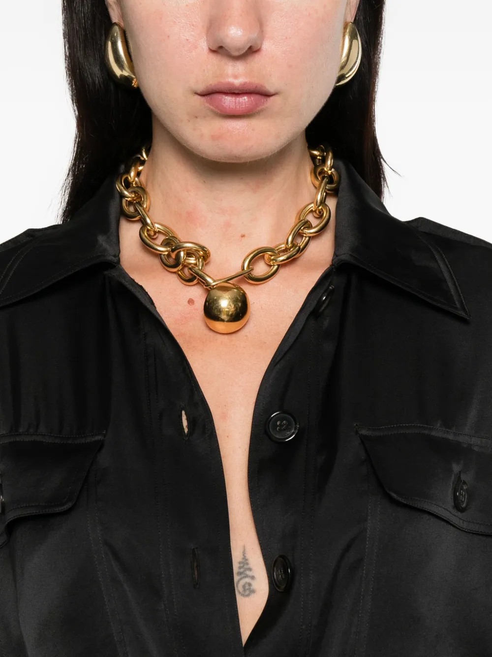 Saint Laurent belted flap-pocket shirt dress Zwart